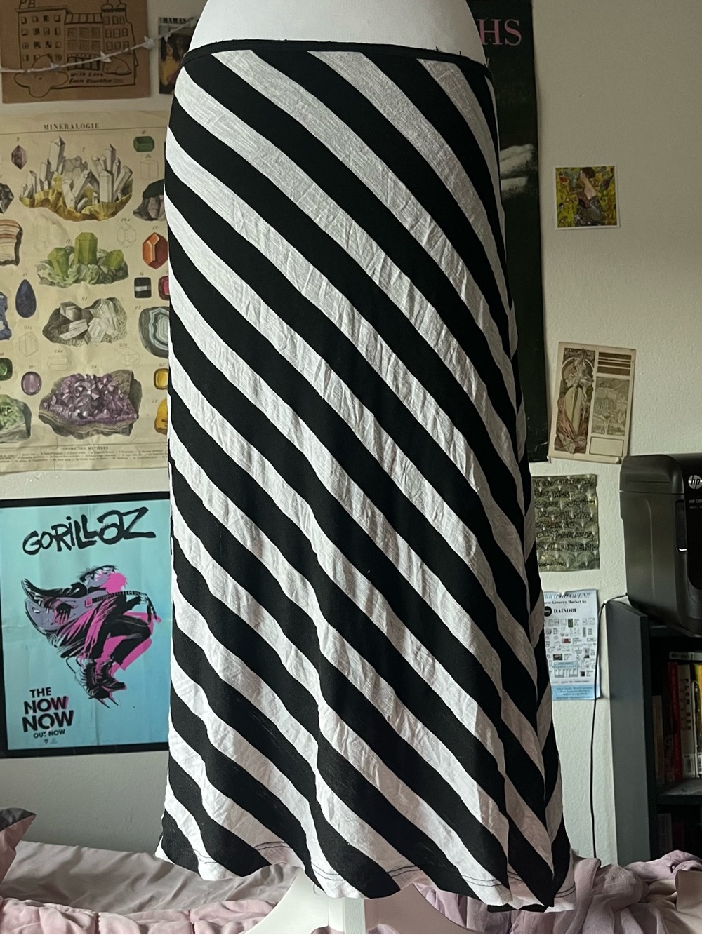 💋 Y2K Grunge Striped Midi Skirt 💋
